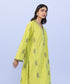 Women's Pret Cambric Embroidered Green Straight Shirt